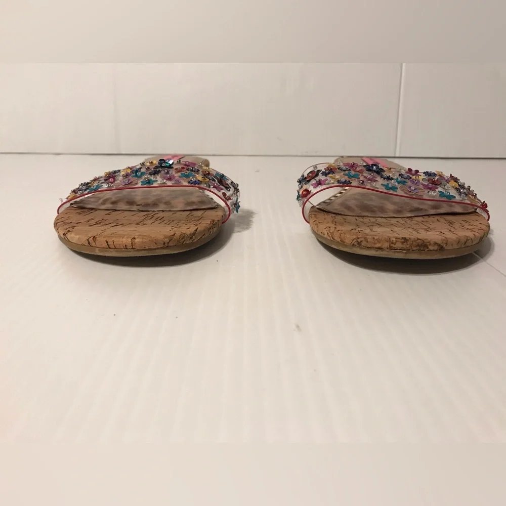 Betsy Johnson embellished beads slide on flat sandals fits size 8 - Picture 4 of 7